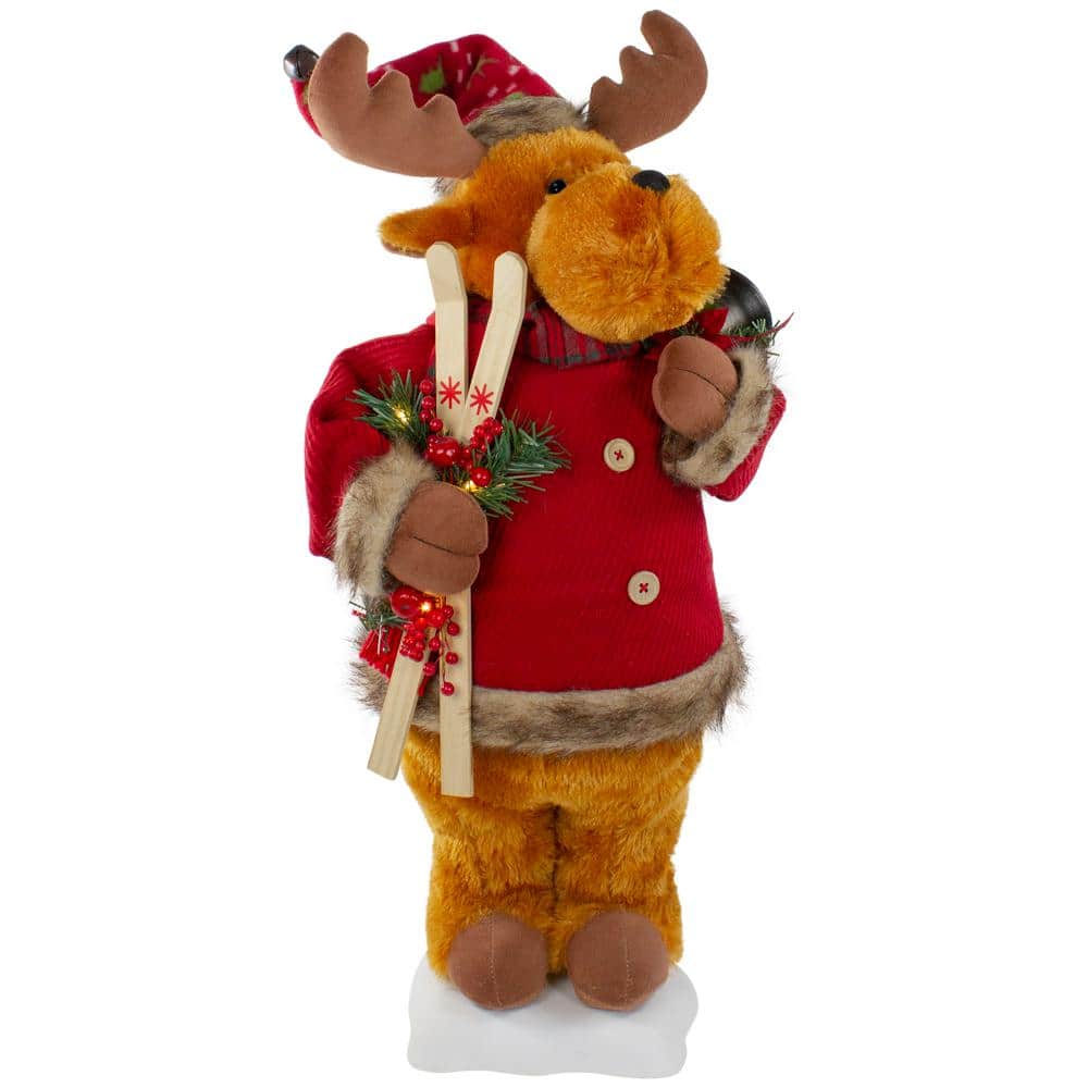 24 in. Lighted Standing Animated Moose Musical Christmas Figure - Hercitys