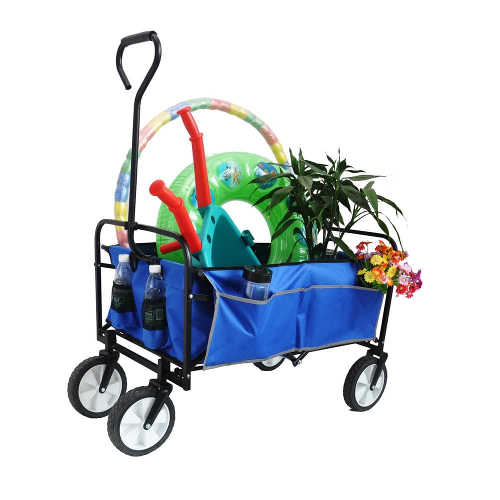 19.67 cu. ft. Steel Folding Wagon Shopping Beach Garden Cart - Hercitys
