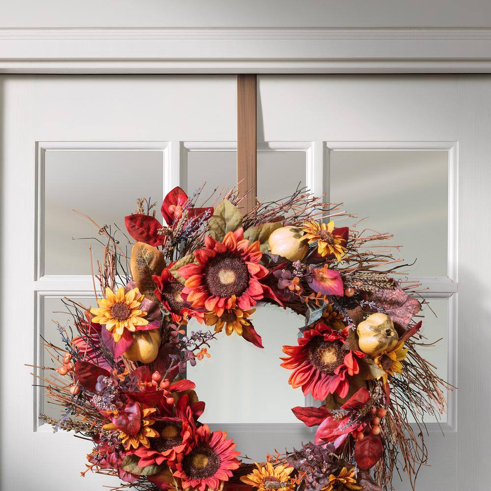 16.5 in. Artificial Brushed Copper Adapt Top and Bottom Adjusting Wreath Hanger - Hercitys