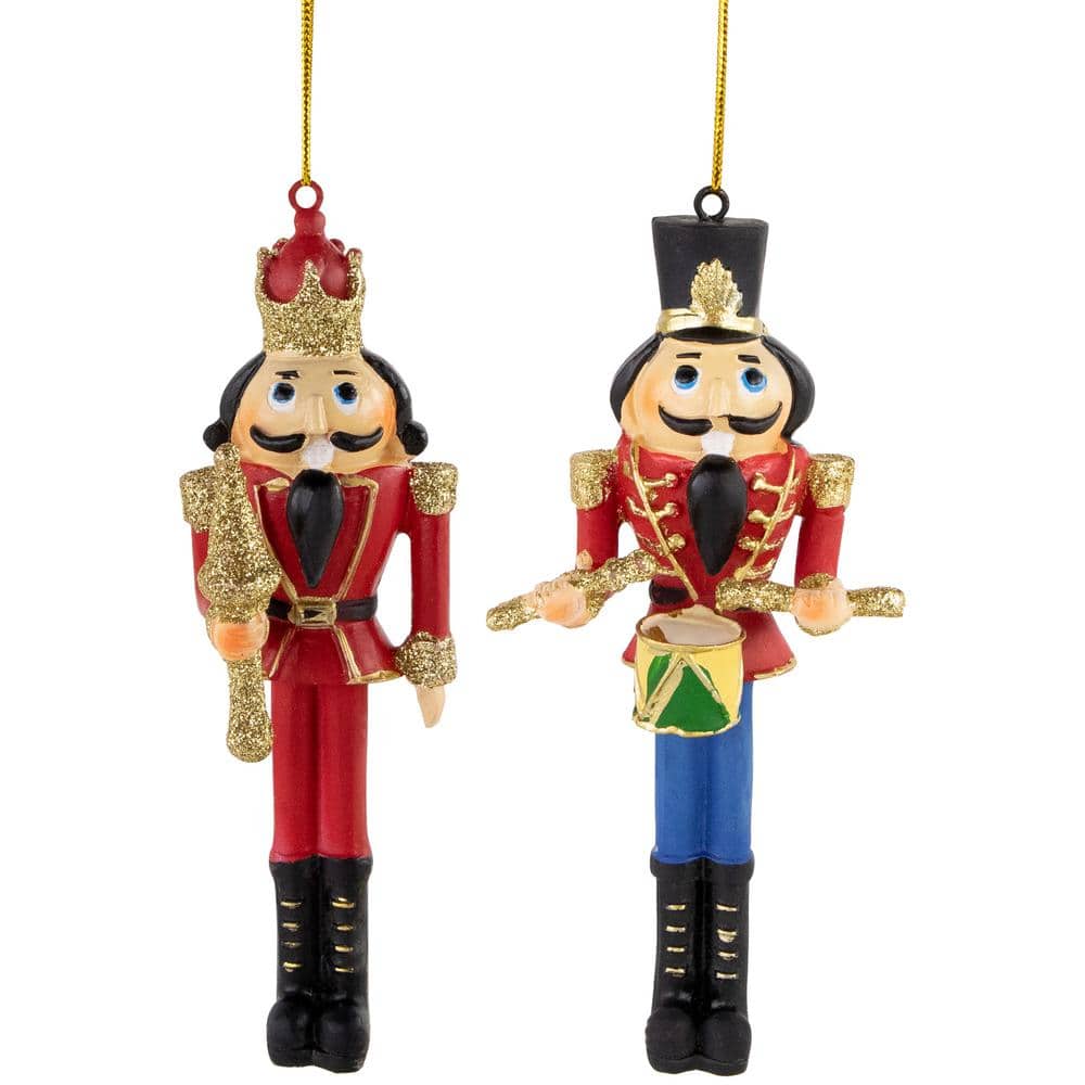 5.75 in. Nutcracker King and Soldier Christmas Ornaments (Set of 2) - Hercitys