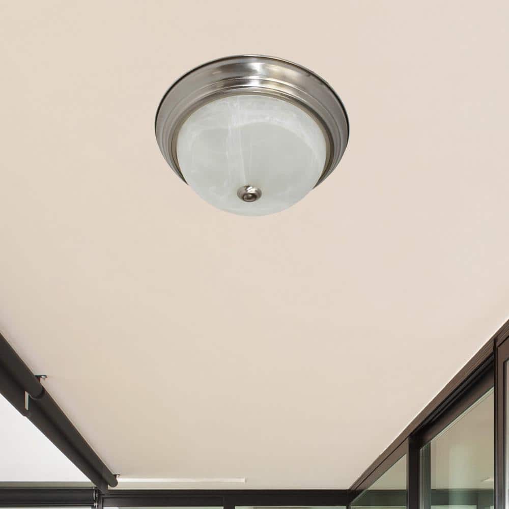 1-Light Integrated LED Flush Mount Ceiling Light in Brushed Nickel - Hercitys