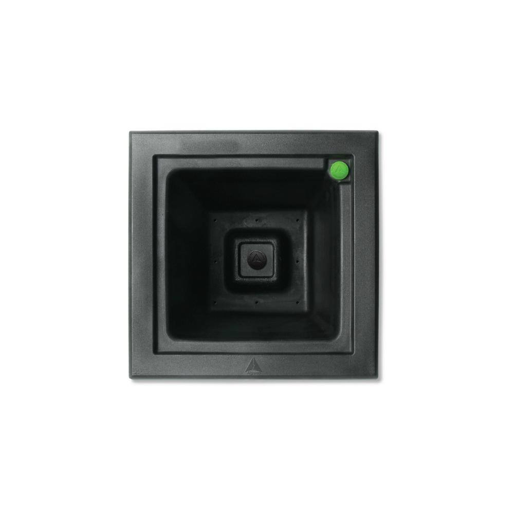 27 in. H x 14 in. W Black Covington Plastic Self-Watering Planter with Tall Square Taper - Hercitys