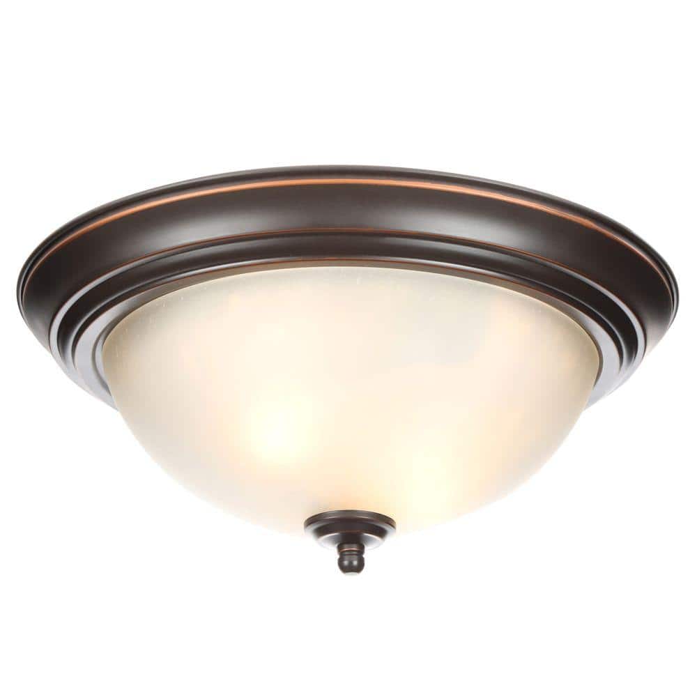 13 in. 2-Light Oil Rubbed Bronze Flush Mount (4-Pack) - Hercitys