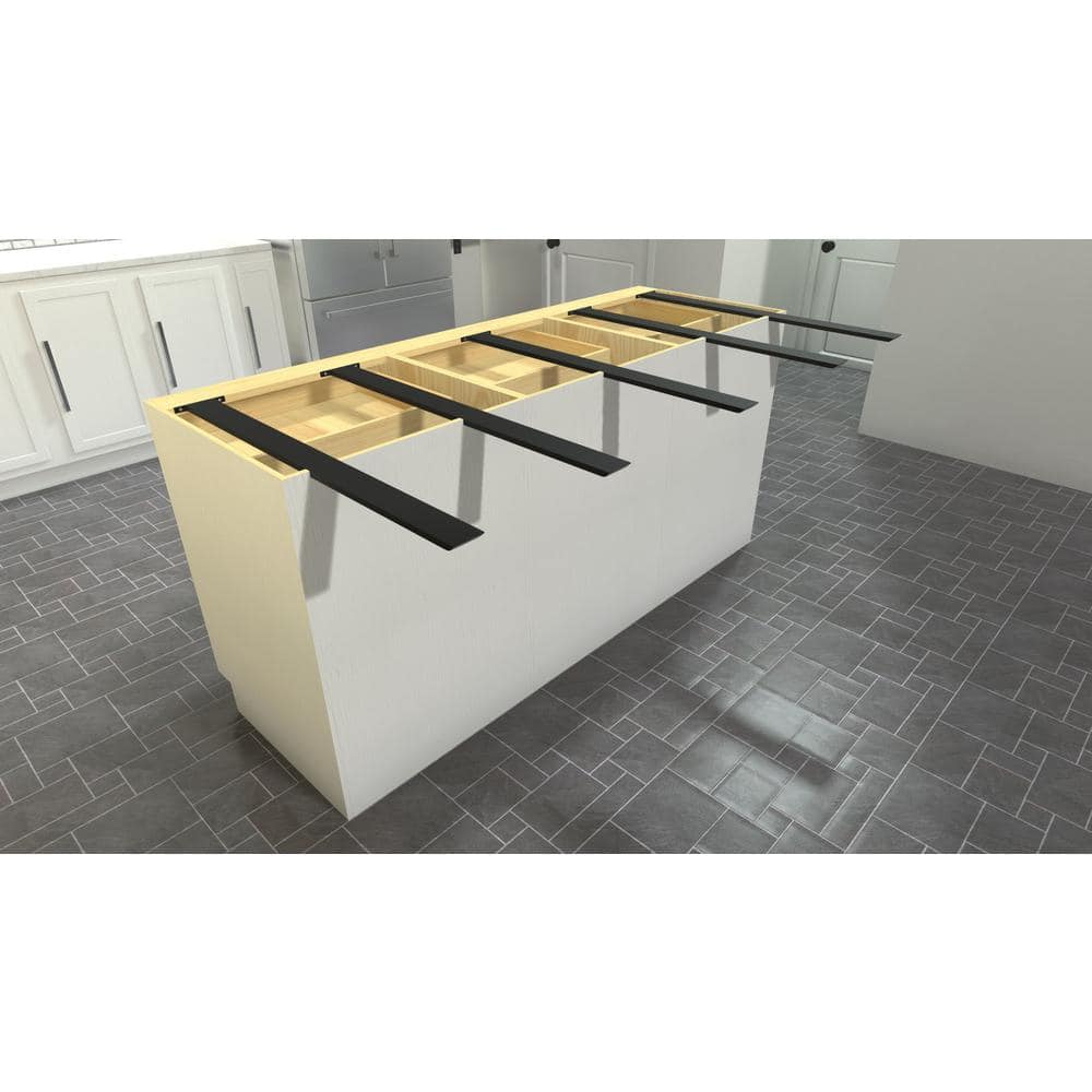 42 in. Black Steel Hidden Island Support Bracket - Hercitys