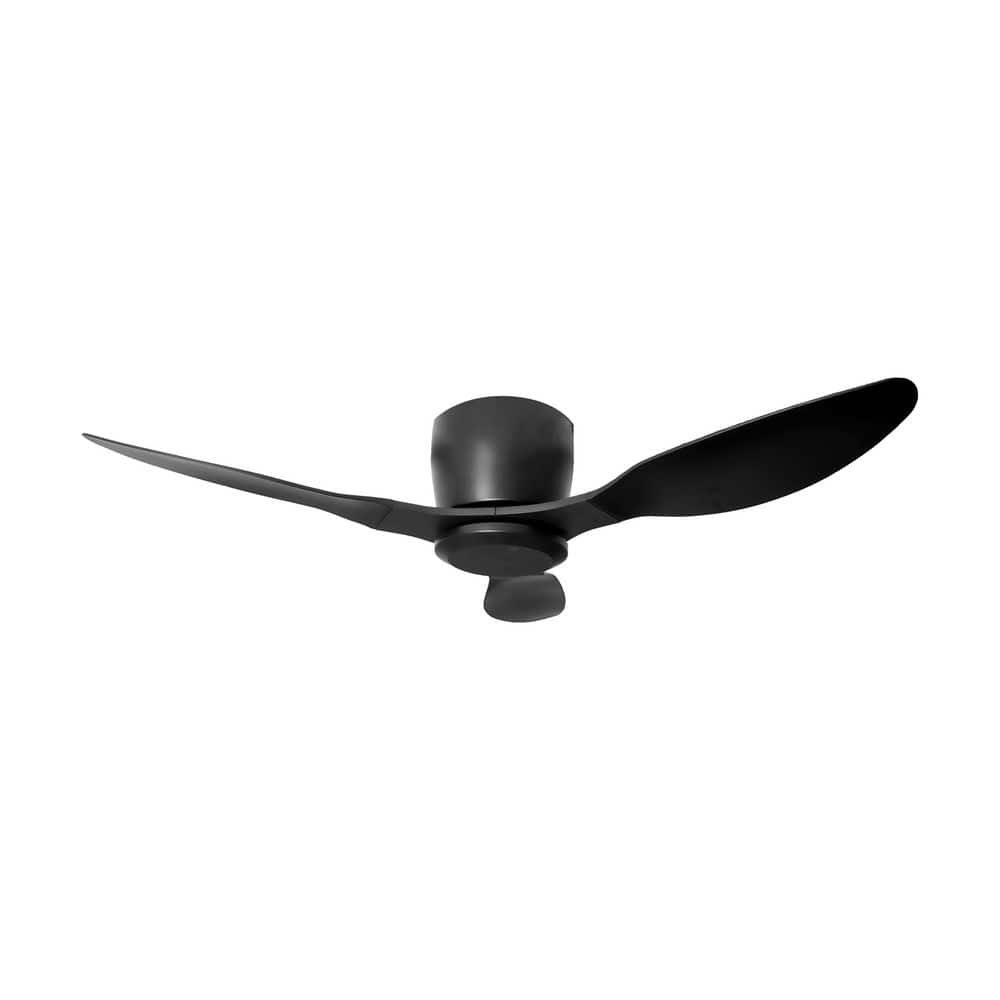40 in. Smart Indoor/Outdoor Low Profile Black Ceiling Fan for Bedroom or Living Room - Hercitys