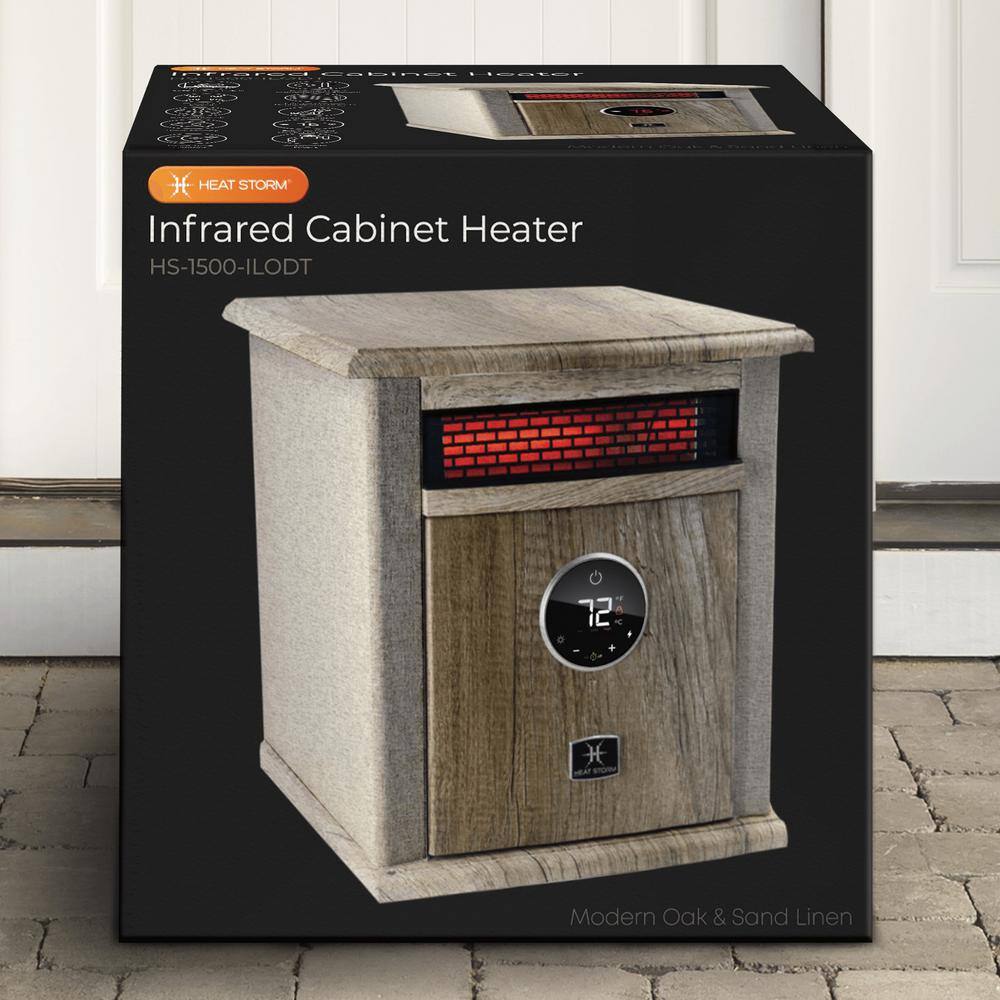 1500-Watt Logan Deluxe Portable Electric Infrared Space Heater in Tan - Hercitys