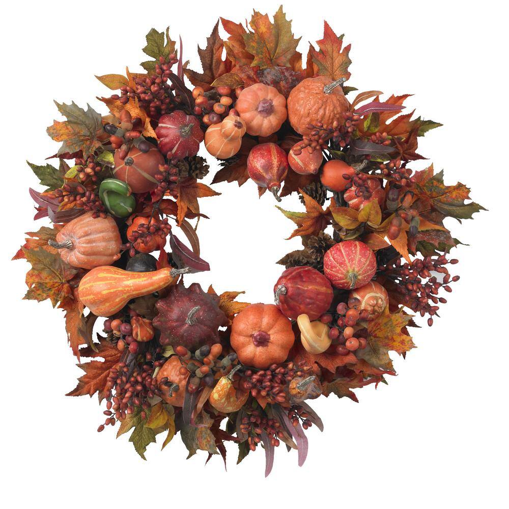 28in. Artificial Harvest Wreath - Hercitys