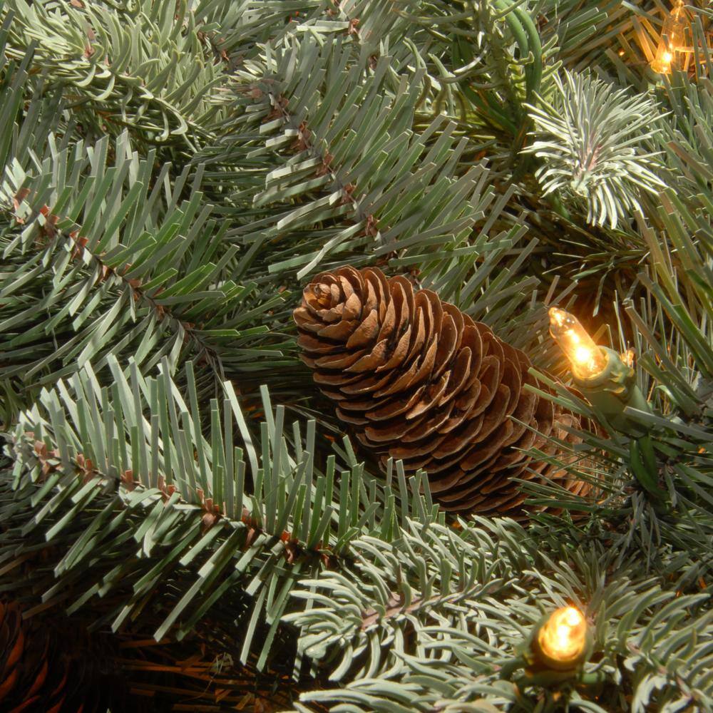 36 in. Frosted Arctic Spruce Artificial Christmas Swag for Mailbox with Battery Operated Warm White LED Lights - Hercitys