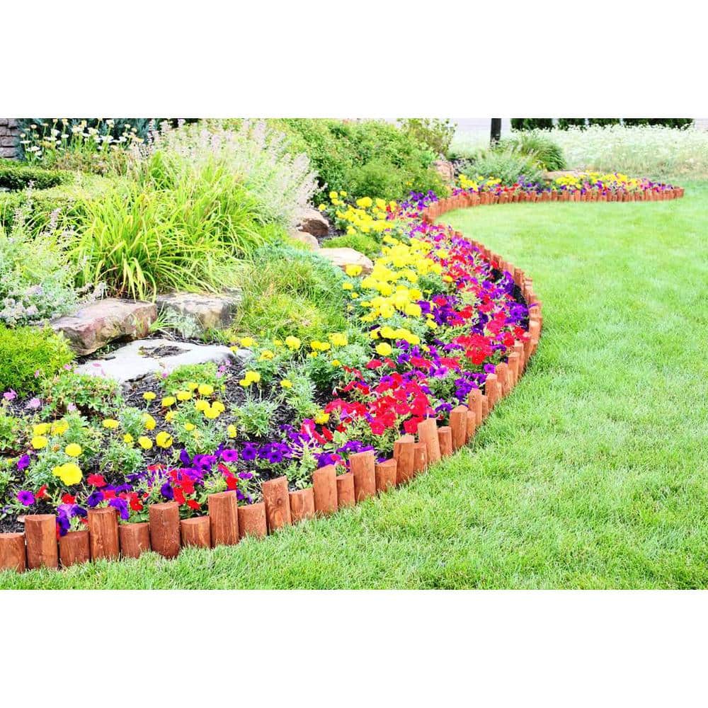 18 in. L x 1.5 in. W Half Log Edging (12-Pack) - Hercitys