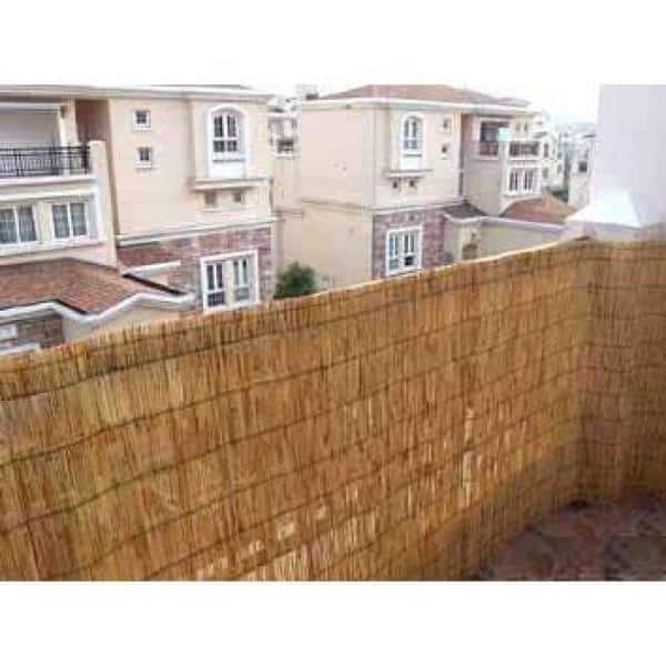 2 ft. H x 14 ft. L Reed Wood Fence Woven with Black Nylon Coated Wire - Hercitys