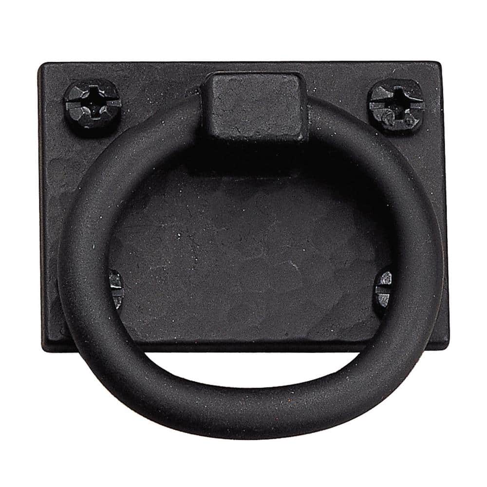 2 in. (50 mm) Vintage Matte Black Cabinet Ring Pull - Hercitys