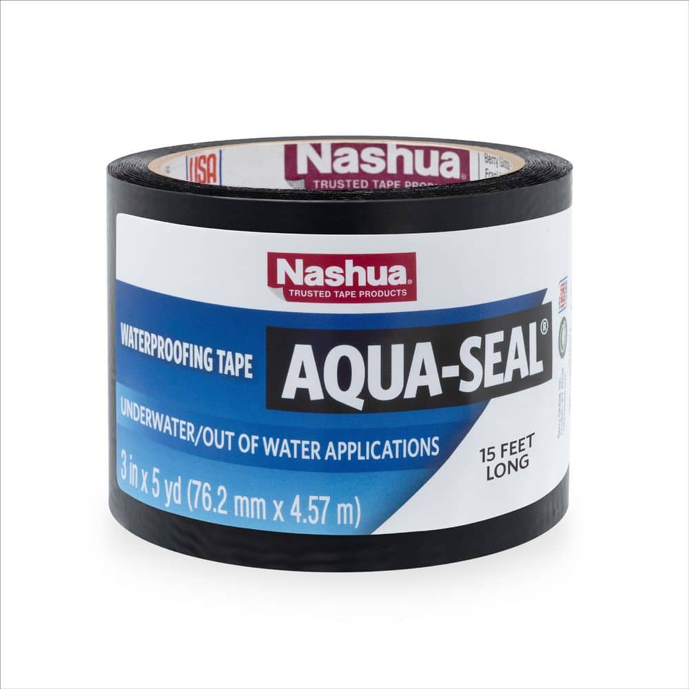 3 in. x 15 ft. (5 yds.) Aqua-Seal Waterproof Tape in Black - Hercitys