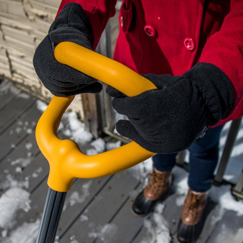 38 in. Steel Handle and Plastic Blade Versa Grip Combo Snow Shovel and Pusher with Steel Strips - Hercitys