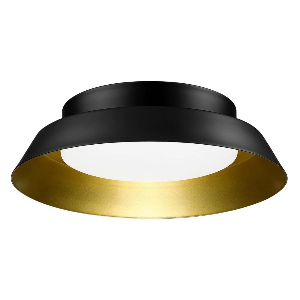 13 in. 20-Watt Matte Black 1000LM 3CCT Integrated LED Flush Mount Ceiling Light - Hercitys