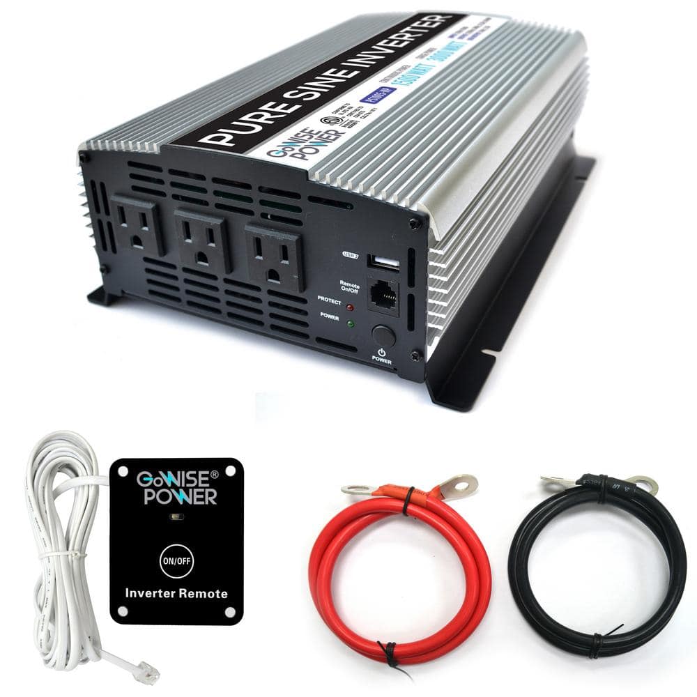 1,500-Watt Continuous/3,000-Watt Peak Pure Sine Wave Inverter - Hercitys
