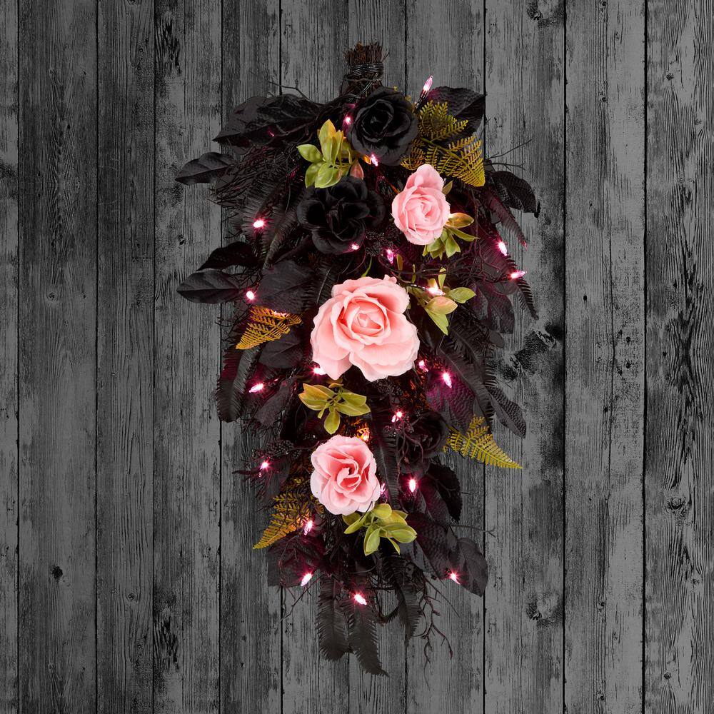 26 in. Cute and Creepy Halloween Swag with LED Lights - Hercitys