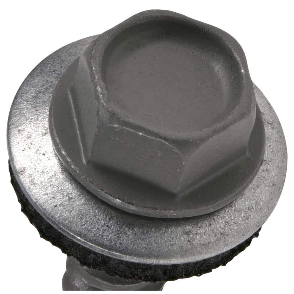 3-Pack #12 x 1 in. Flange Hex Head Hex Drive Self-Drilling Screw with Neoprene Washer (3 lb / 240-Piece) - Hercitys