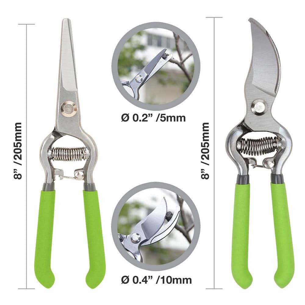 1.5 in. Pruning Shears Steel Garden Professional Bypass (2-Piece) - Hercitys