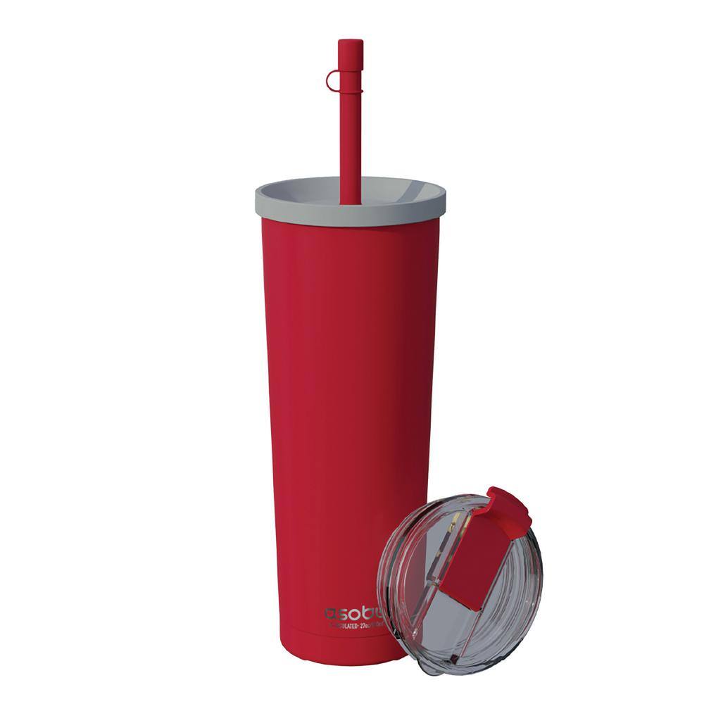 27 oz. Double Walled Vacuum Insulated Red Stainless Steel Travel Tumbler - Hercitys