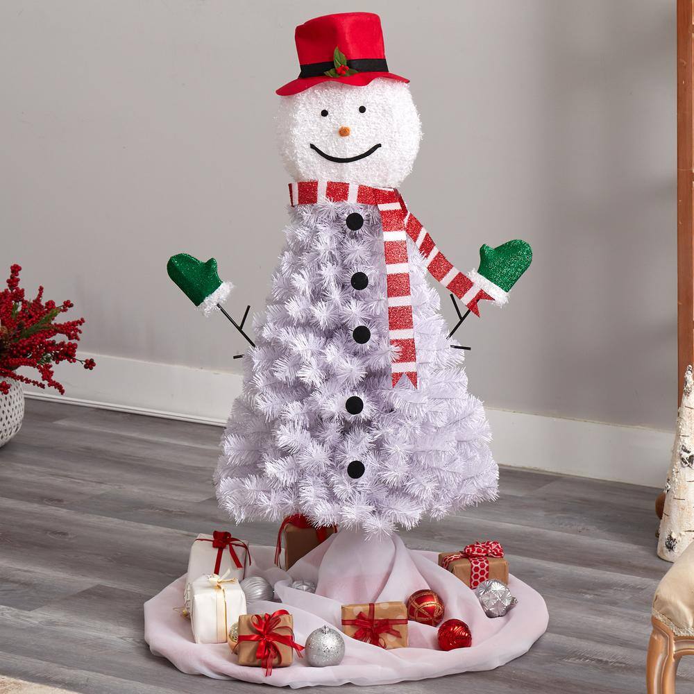 4 ft. Snowman Artificial Christmas Tree with 234 Bendable Branches - Hercitys