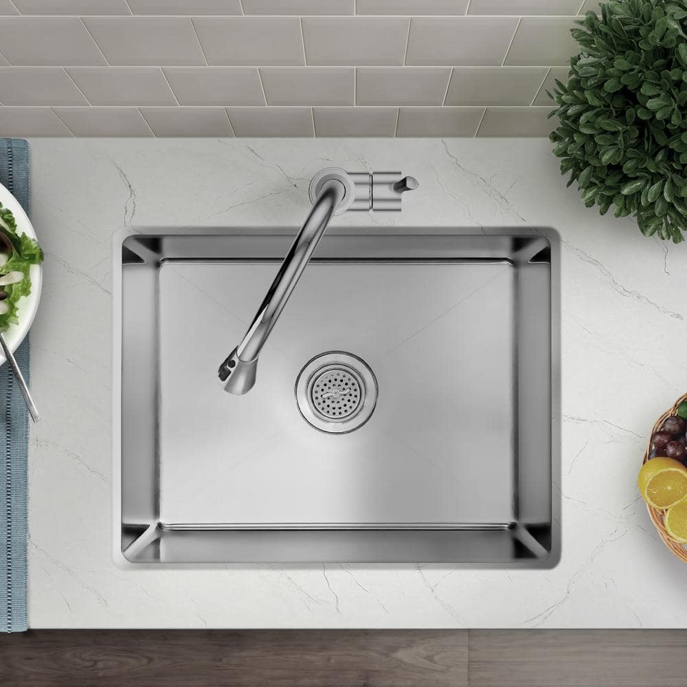 23 in. Undermount Single Bowl 18-Gauge Stainless Steel Kitchen Sink with Tiny Radius - Hercitys