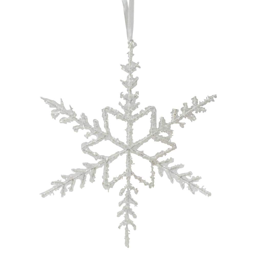 10 in. White Glittered Snowflake Christmas Ornament - Hercitys