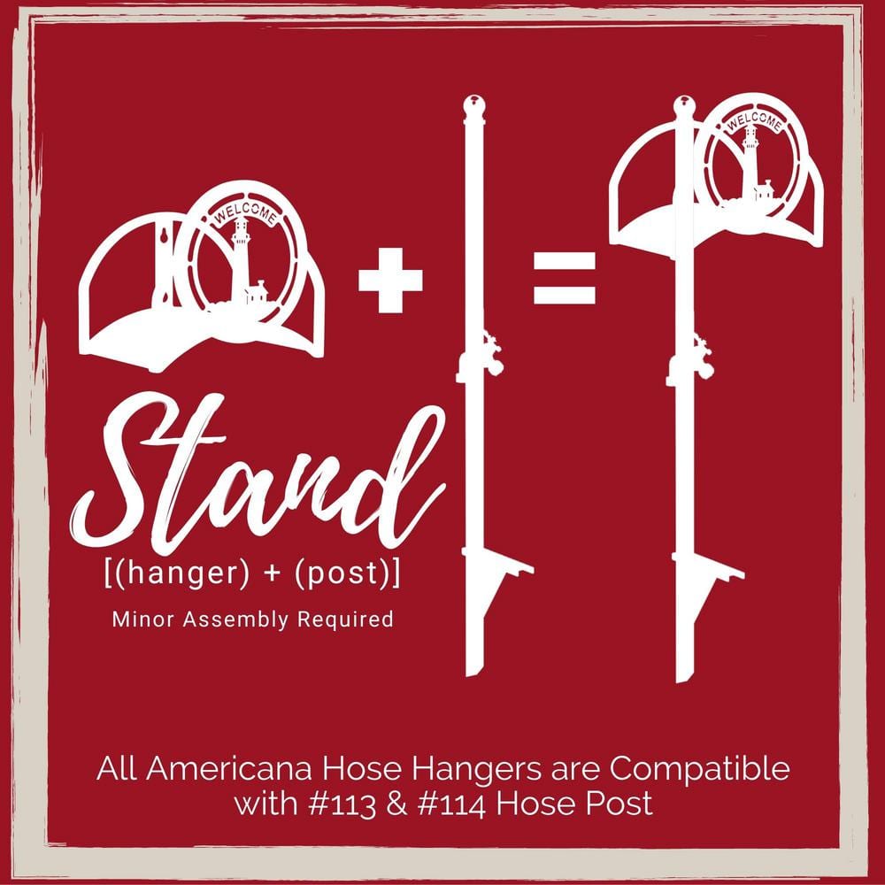 125 ft. Matte Black Steel Decorative Americana Hose Hanger Garden Hose Reel (2-Pack) - Hercitys