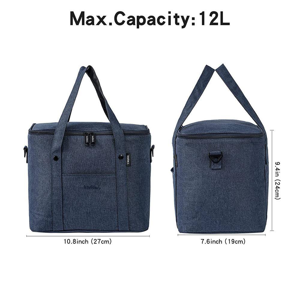 13 Qt. Insulated Cooler Lunch Bag with Leakproof and Shoulder Strap in Gray - Hercitys