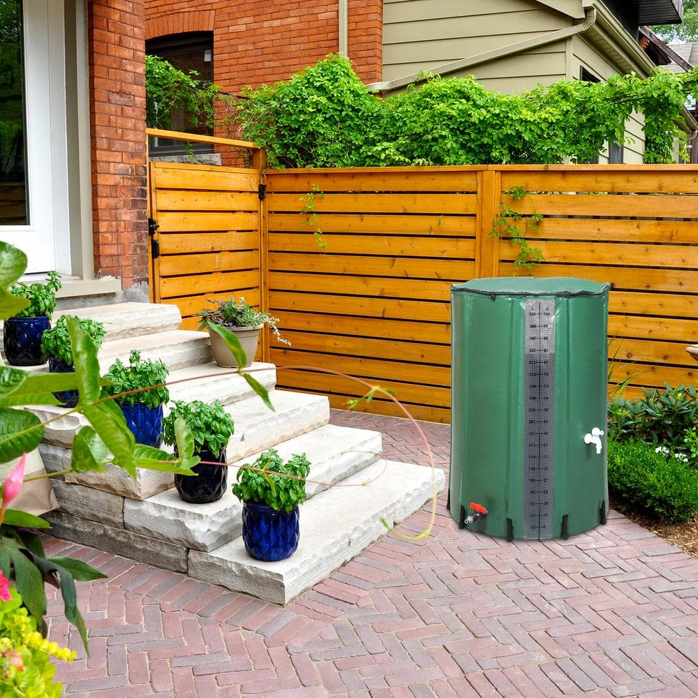 100 Gal. Rain Barrel Water Collection With Scale in Green - Hercitys