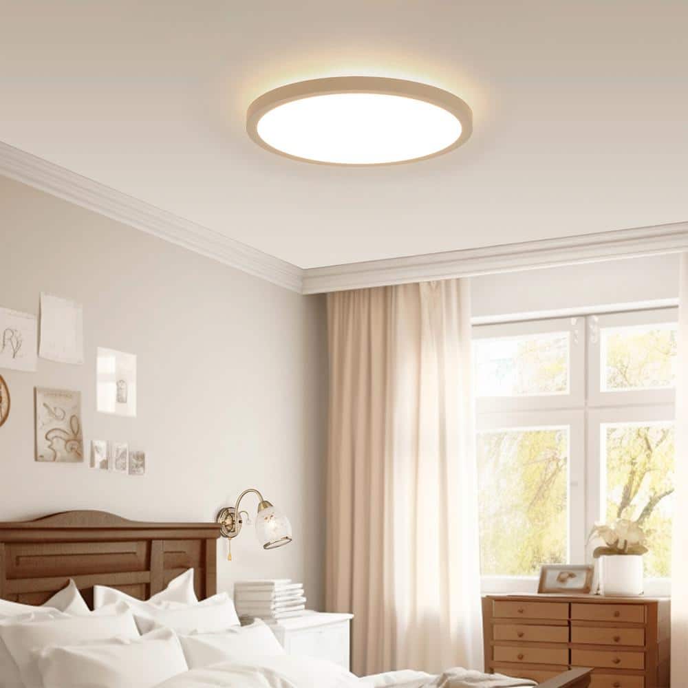 12 in. 20W Light LED Included Flush Mount Ceiling Light with ABS Shade Nightlight Ceiling Light Fixture - Hercitys