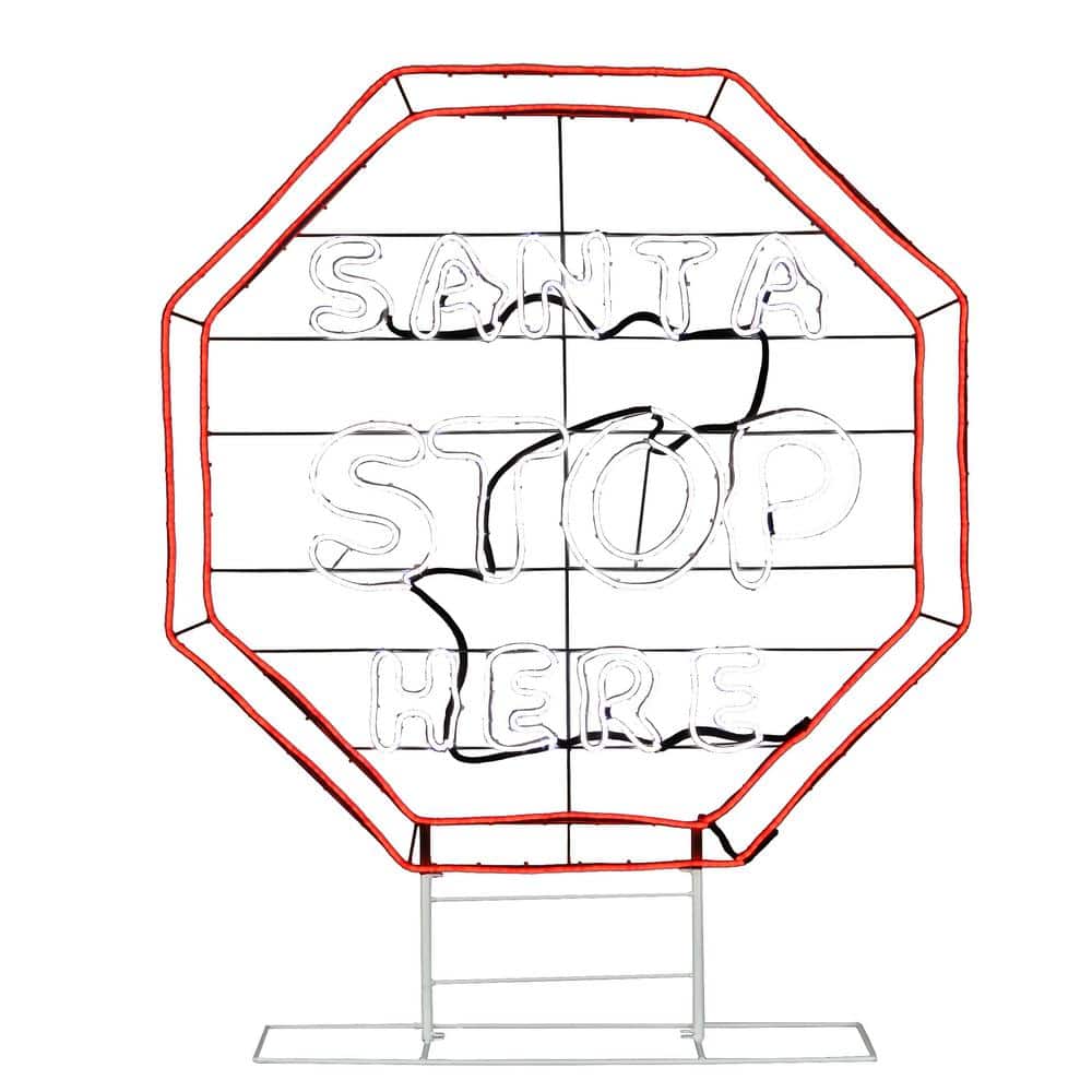 44″ LED Light Strip “Santa Stop Here” Sign - Hercitys