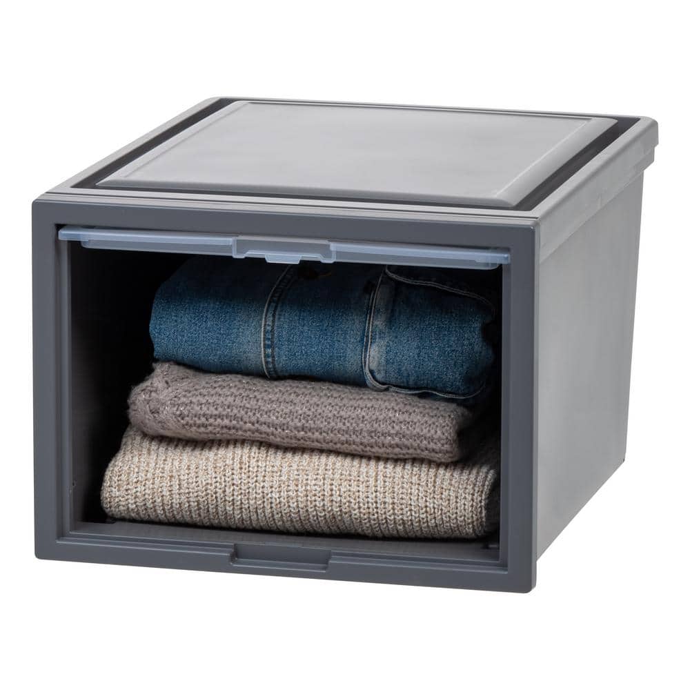 15.63 in. W x 11.65 in. H Single Stackable Deep Box Drawer in Gray  (3-Pack) - Hercitys
