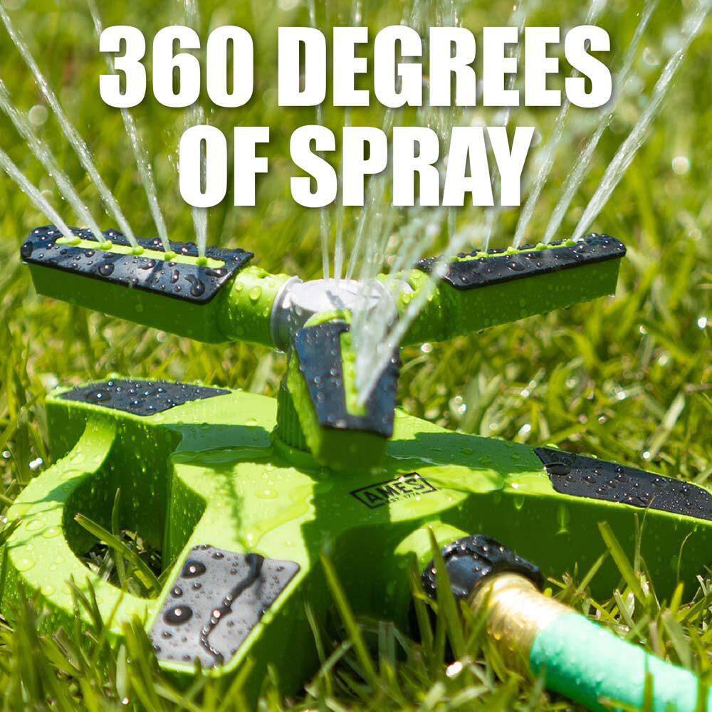 3-Piece Garden Watering Set with (1) Pulsating Spike Style, (1) 3-Arm Rotating Sprinkler and (1) 7-Pattern Spray Nozzle - Hercitys