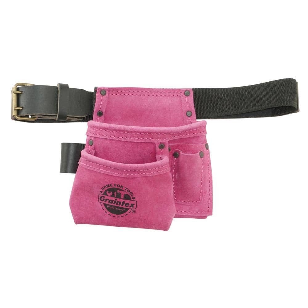 4-Pocket Children’s Pink Tool Pouch w/Belt - Hercitys