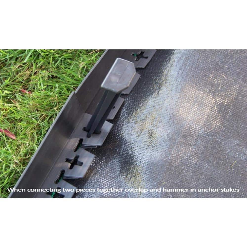 20 ft. L x 2 in. W x 3 in. H Black Tall Resin Innovative Edge No Dig Edging with 9 in. Poly Stakes (10-Quantity) - Hercitys