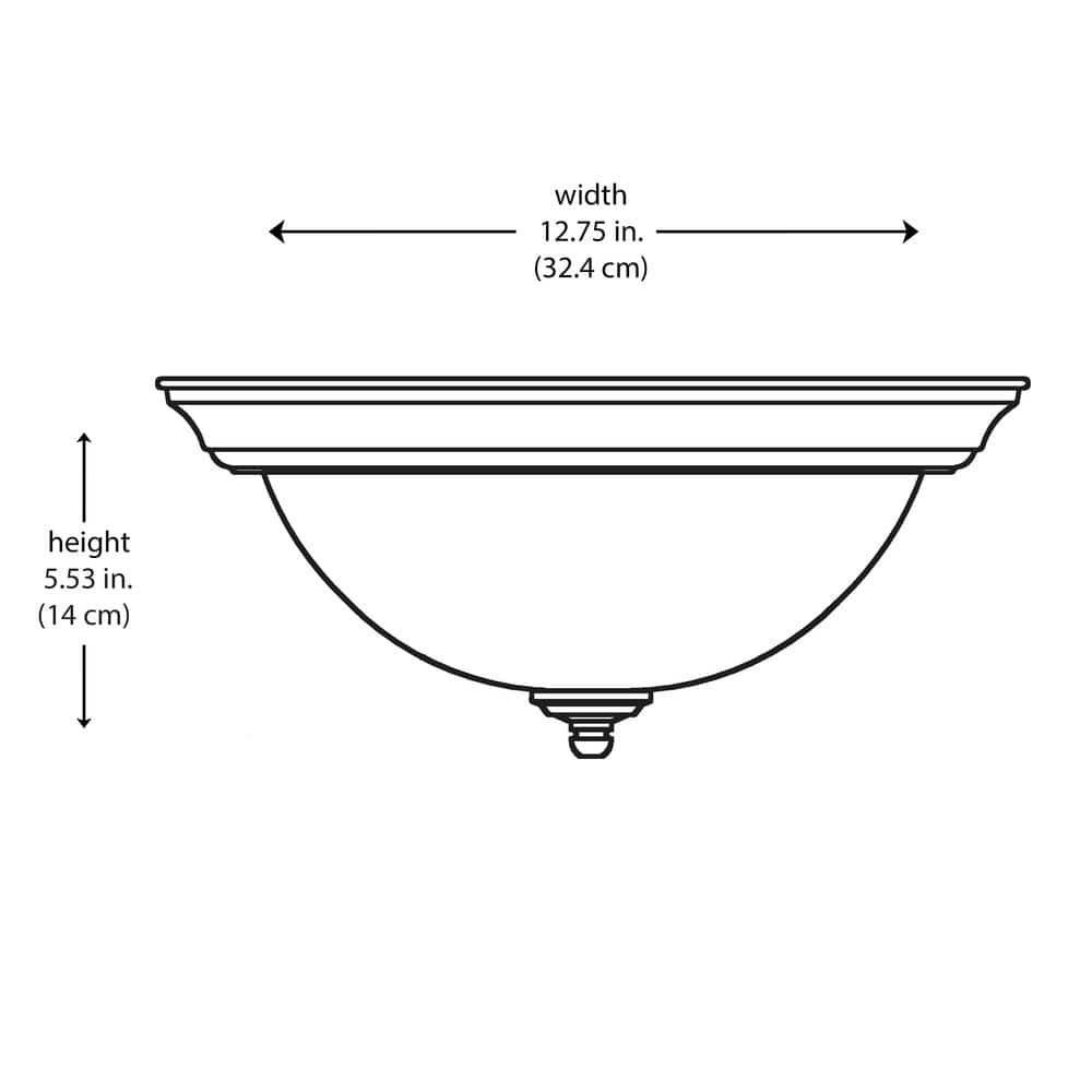 12.75 in 2-Light White Flush Mount Ceiling Light Fixture with Frosted Glass Shade (2-Pack) - Hercitys