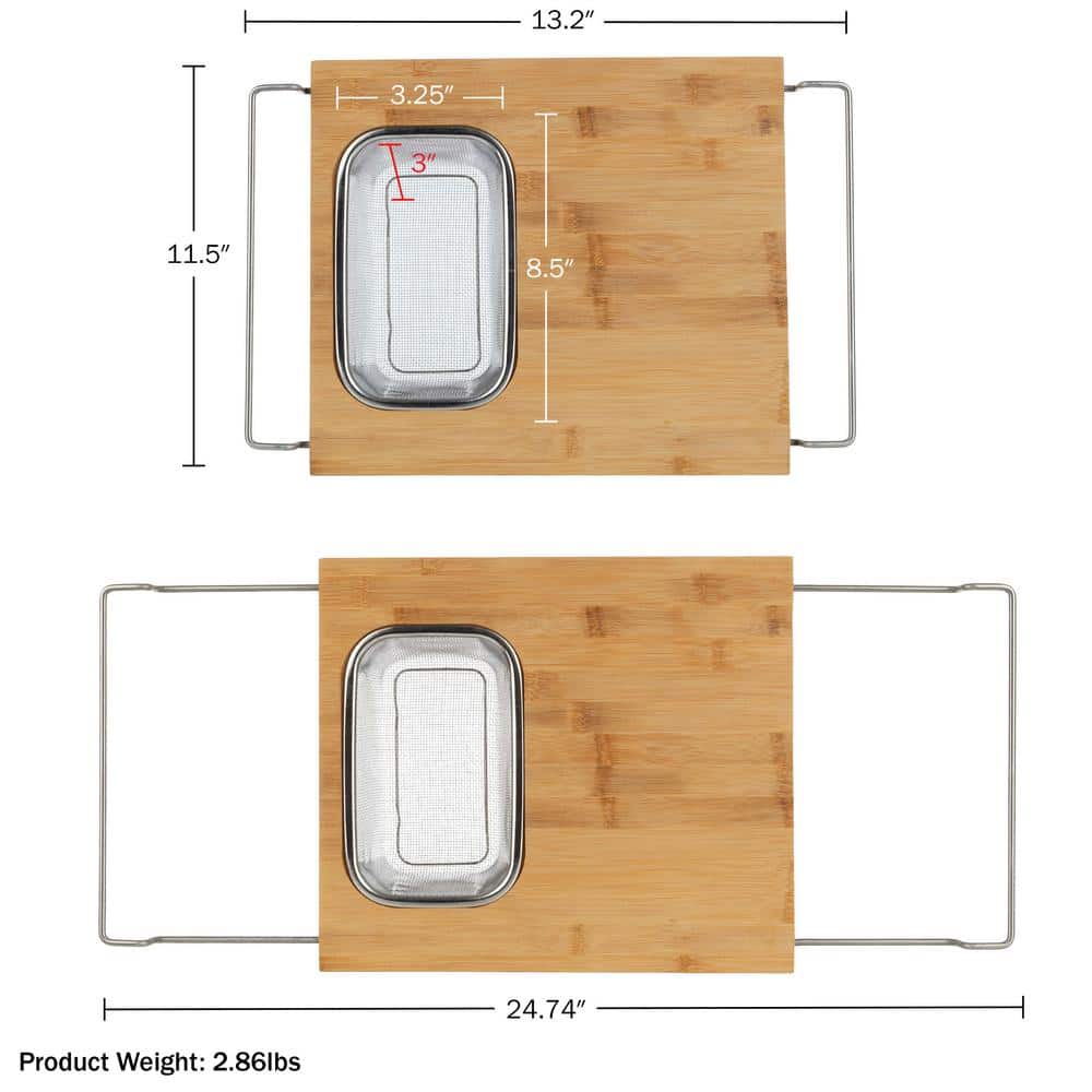 13.2in x 11.5in 2 in 1 Cutting Board with Strainer - Hercitys