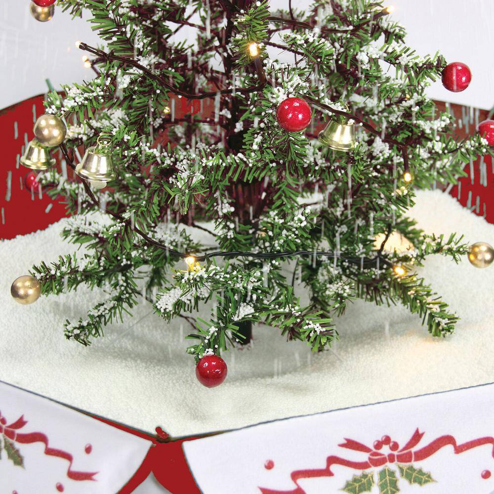 29 in. Snowing Musical Christmas Tree with Red Base and Snow Function - Hercitys
