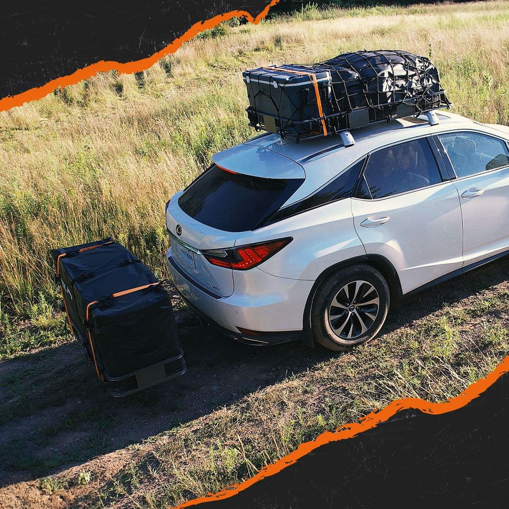 16 Cu Ft. Waterproof Hitch Cargo Carrier Bag (58 in. x 20 in. x 24 in.) with 3-Buckle Straps, Lock and Carry Case - Hercitys