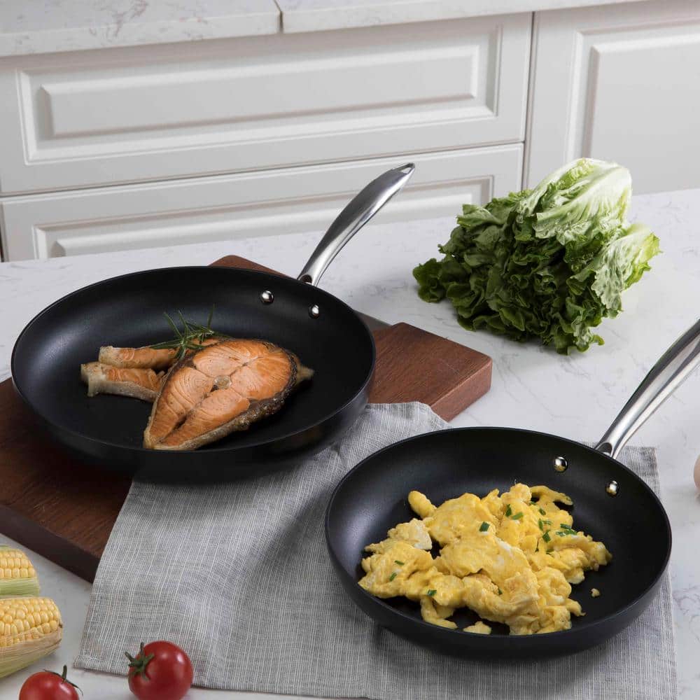 2-Piece Aluminum Induction Frying Pans Nonstick Set, 9.5″ and 11″ Set - Hercitys