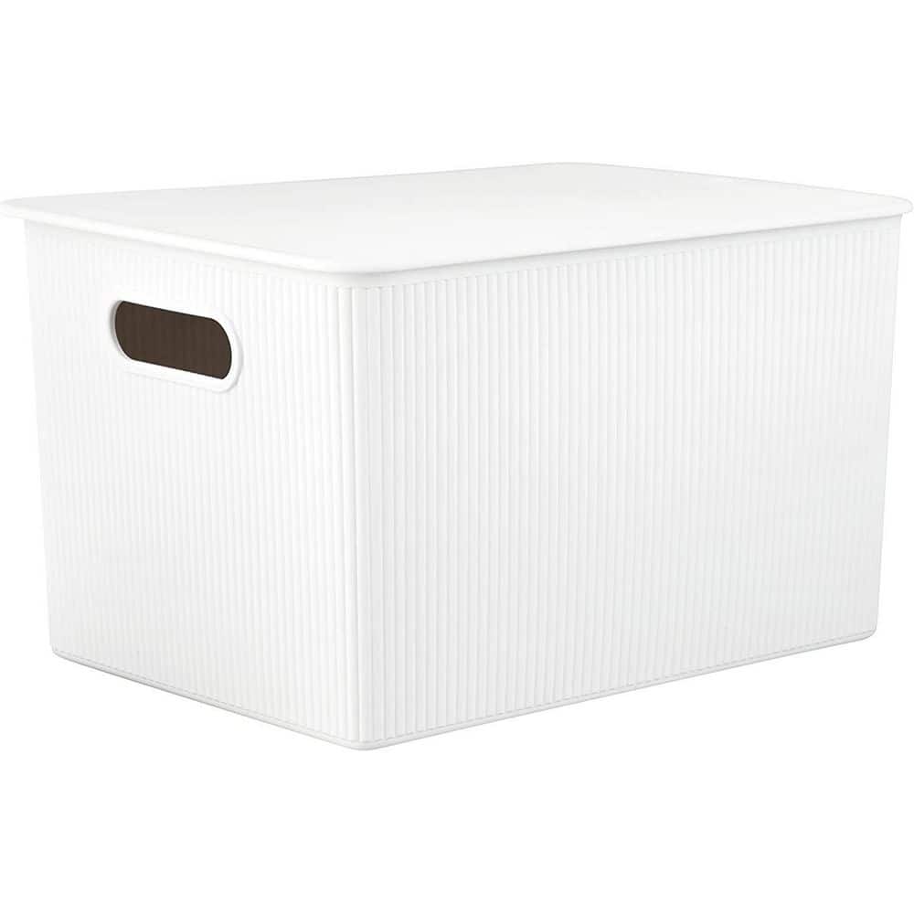 23 Qt. Storage Bin White with Matching Lid - Hercitys