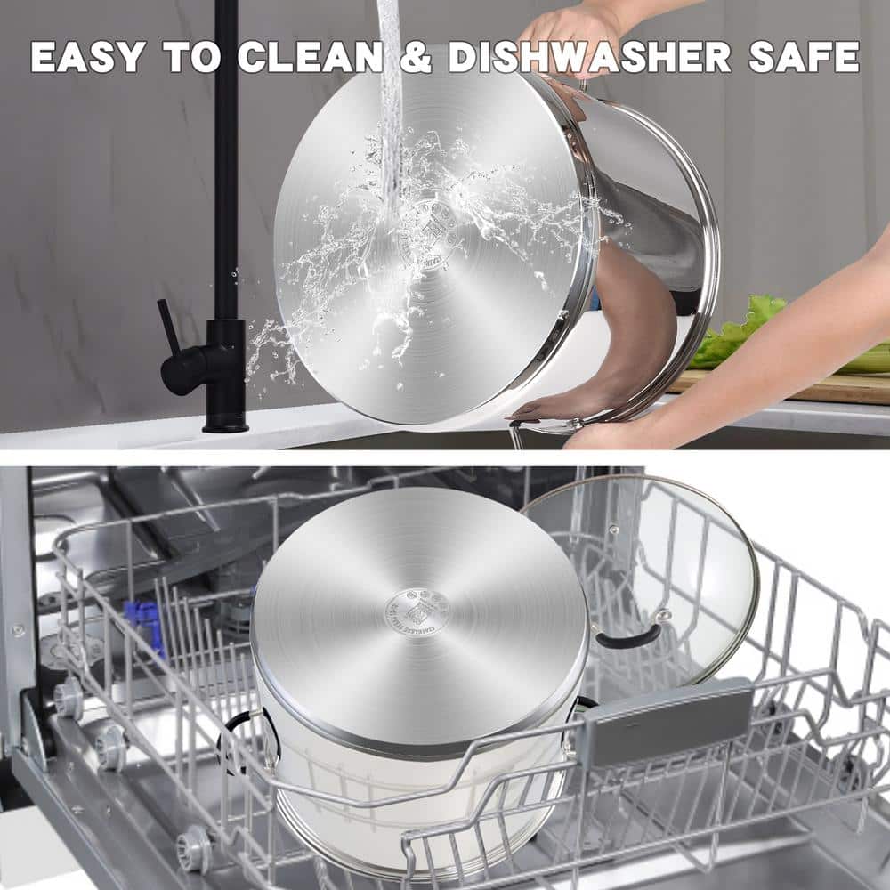 24 qt. Professional Stainless Steel Stockpot with Lid - Hercitys