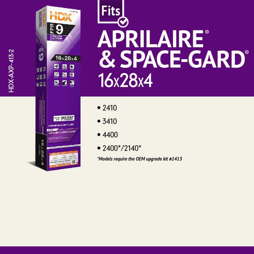 16 in. x 28 in. x 4 in. AprilAire and Space-Gard Replacement Pleated Air Filter FPR 9, MERV 11 - Hercitys