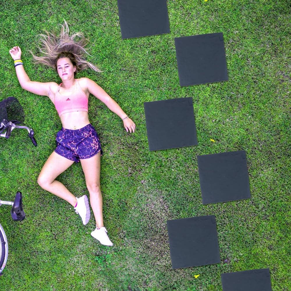 15.98 in. x 15.98 in. x 4.49 in. Square Grey Solid Weatherproof Plastic Set Paver 4-Pieces 1.5 sq. ft. - Hercitys