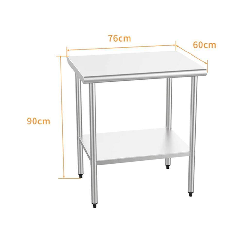 30 in. x 24 in. x 34 in. Silver Stainless Steel Commercial Kitchen Prep Table with Bottom Shelf - Hercitys