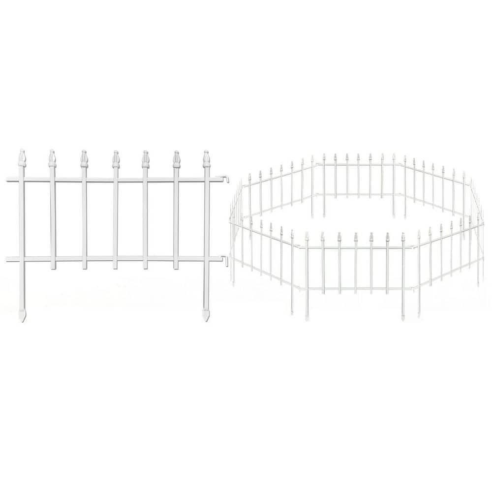 18 in. Metal Decorative Garden Fence (5 Panels) Metal Border Folding Fence Landscape Fencing - Hercitys