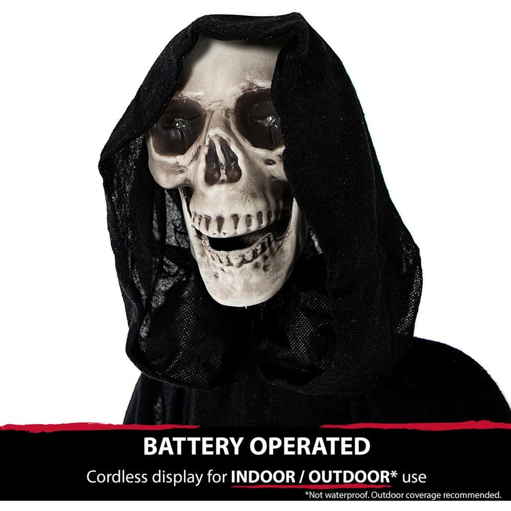 5.5 ft. Animatronic Grim Reaper Halloween Prop - Hercitys