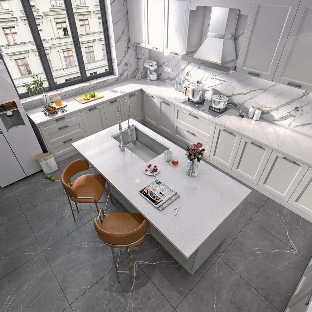 32 in. Undermount Single Bowl 18-Gauge 304 Stainless Steel Kitchen Sink - Hercitys