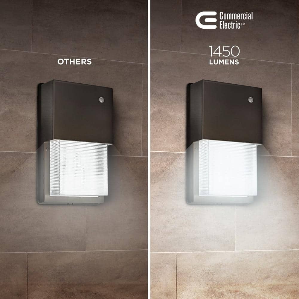 1450 Lumen Integrated LED Bronze Dusk to Dawn Wall Pack Light, 4000K - Hercitys