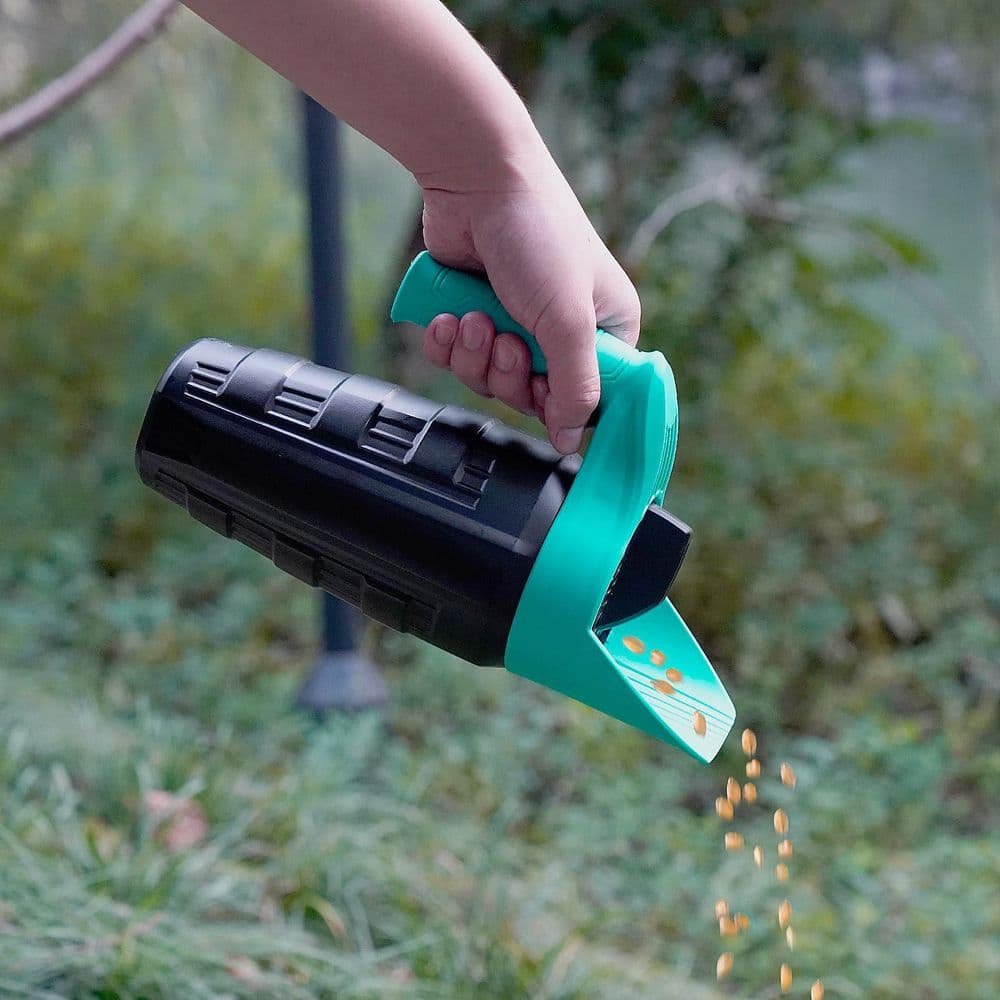 1.90 lb. Plastic Handheld Spreader for Grass Seed, Fertilizer and Snow Salt, Ice with Multiple Adjustable Opening Sizes - Hercitys